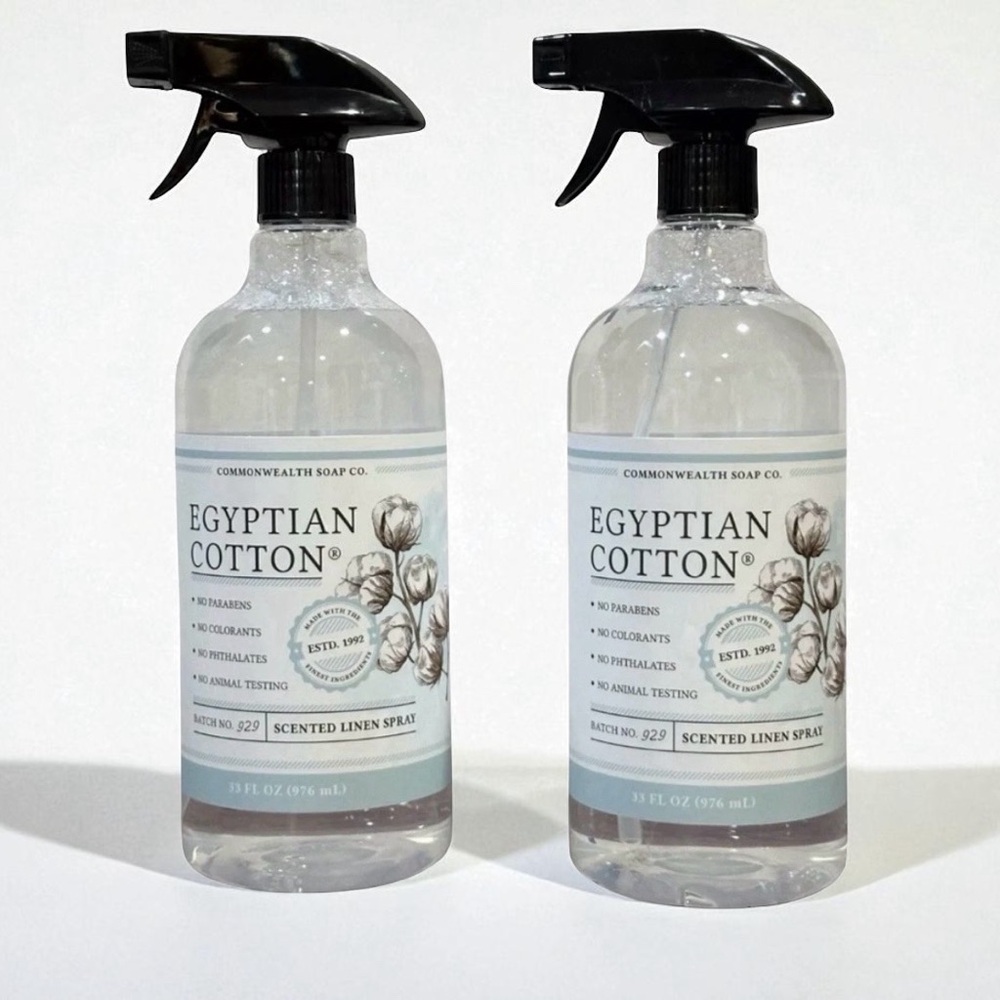 2 Commonwealth Soap & Toiletries CST EGYPTIAN COTTON Linen Spray Jumbo 33 oz